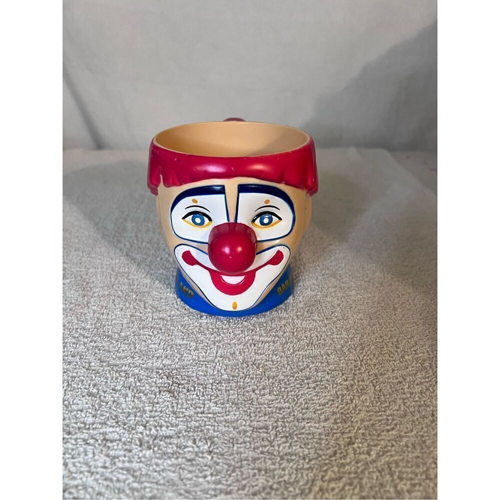 Vintage Circus Clown Red Hair Mug Ringling Bros Plastic